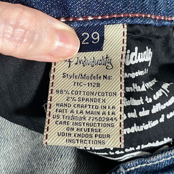 Cult of Individuality Jeans 29 Blue Bootcut Distressed Raw Hem Fray Boho 32x30.5 - Picture 7 of 10